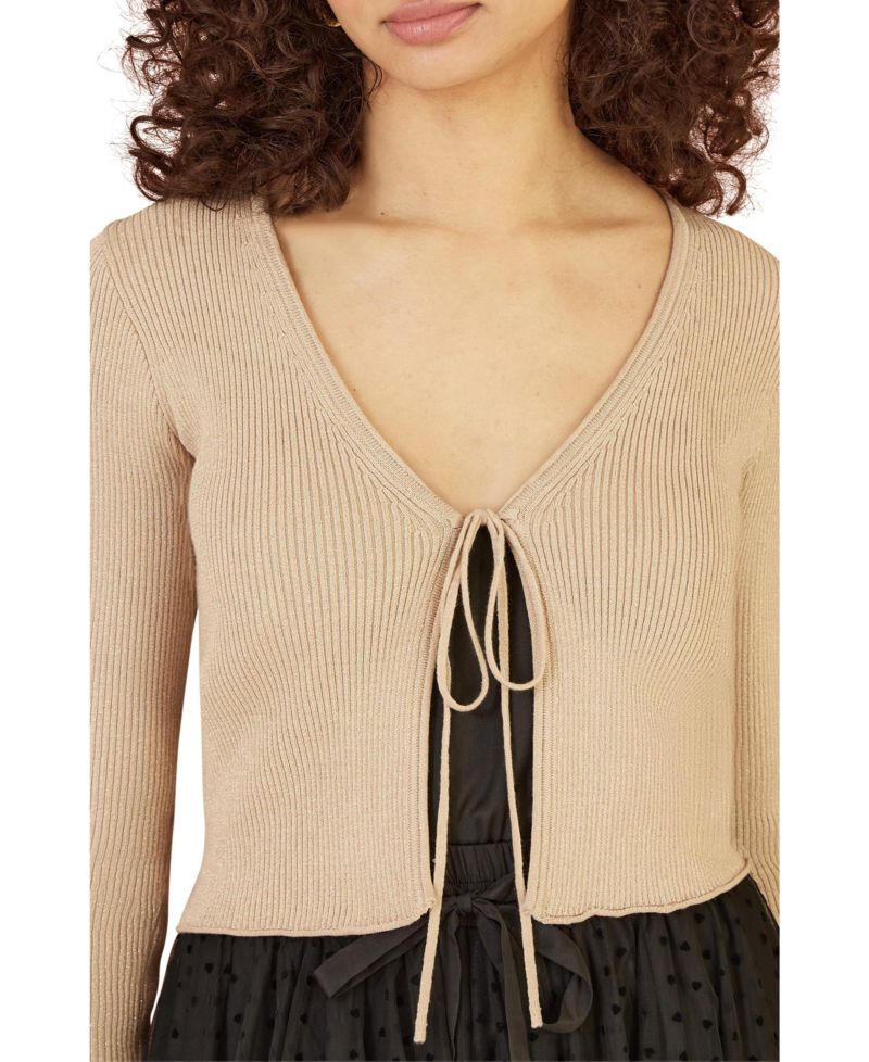Women's Metallic Rib Knit Bolero