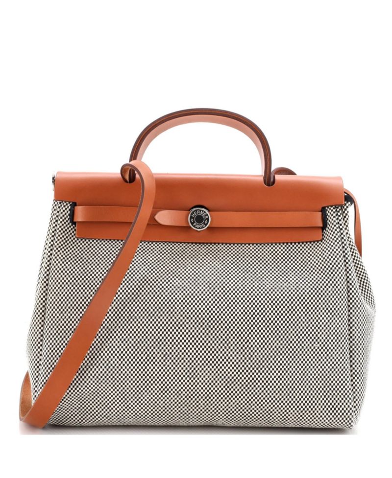 Pre-Owned HERMES Pre-Owned Hermes 31 Herbag Zip Criss Viking Toile and Leather