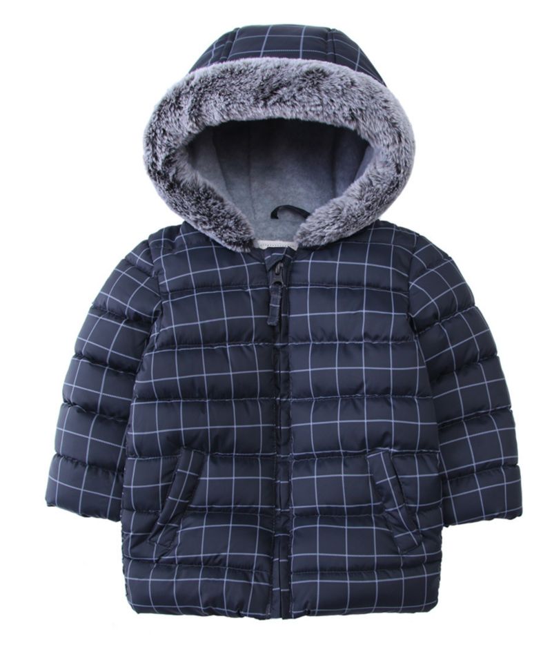 Baby Boys Fleece Hooded Puffer Jacket
