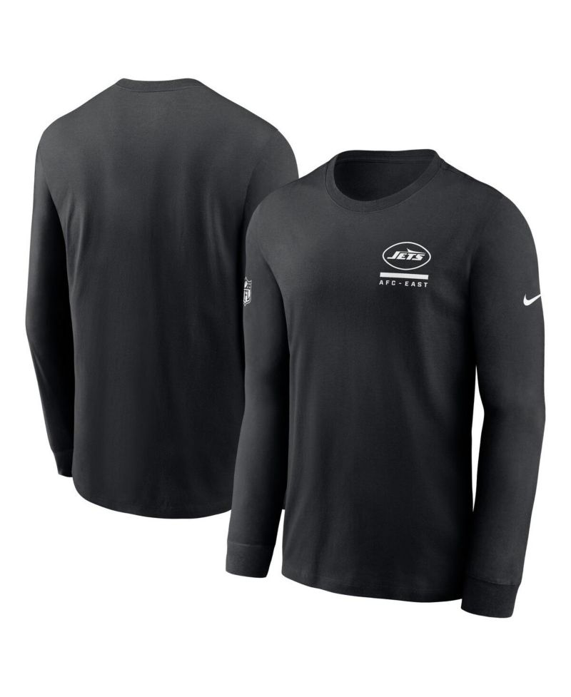 Men's Black New York Jets Sideline Performance Long Sleeve T-Shirt