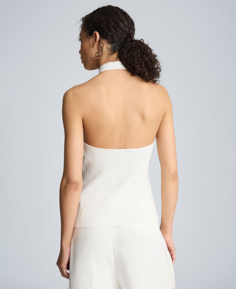 Women's Halter Neck Grommet Sweater Tank Top