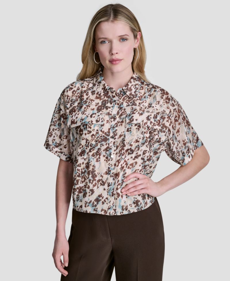 Women's Printed Collared Shirt