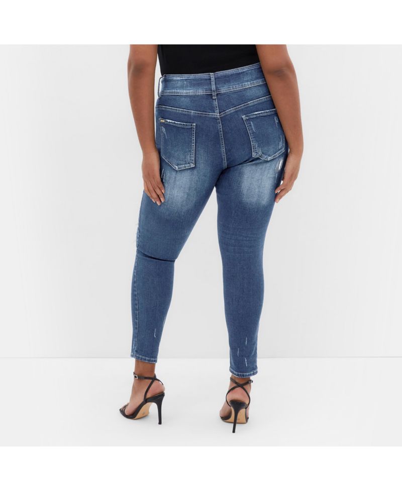 Plus Size Patched Apple Skinny Jean