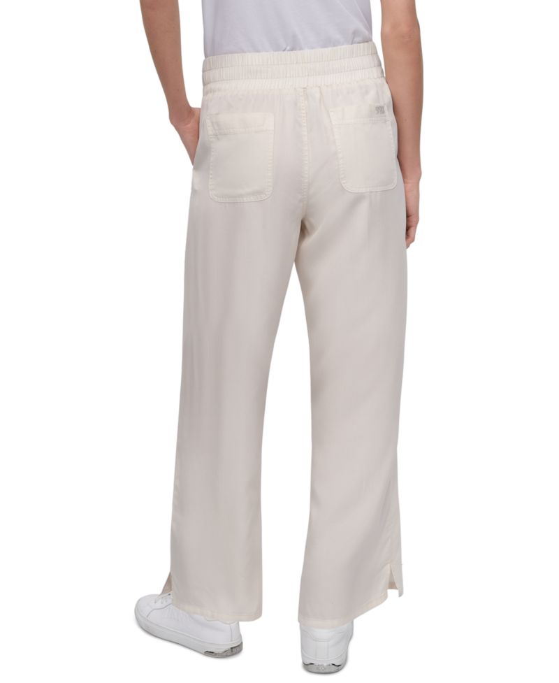Petite Smocked-Waist Wide-Leg Pants