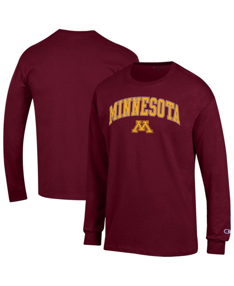 Men's Champion Maroon Minnesota Golden Gophers Arch Over Logo Long Sleeve T-Shirt