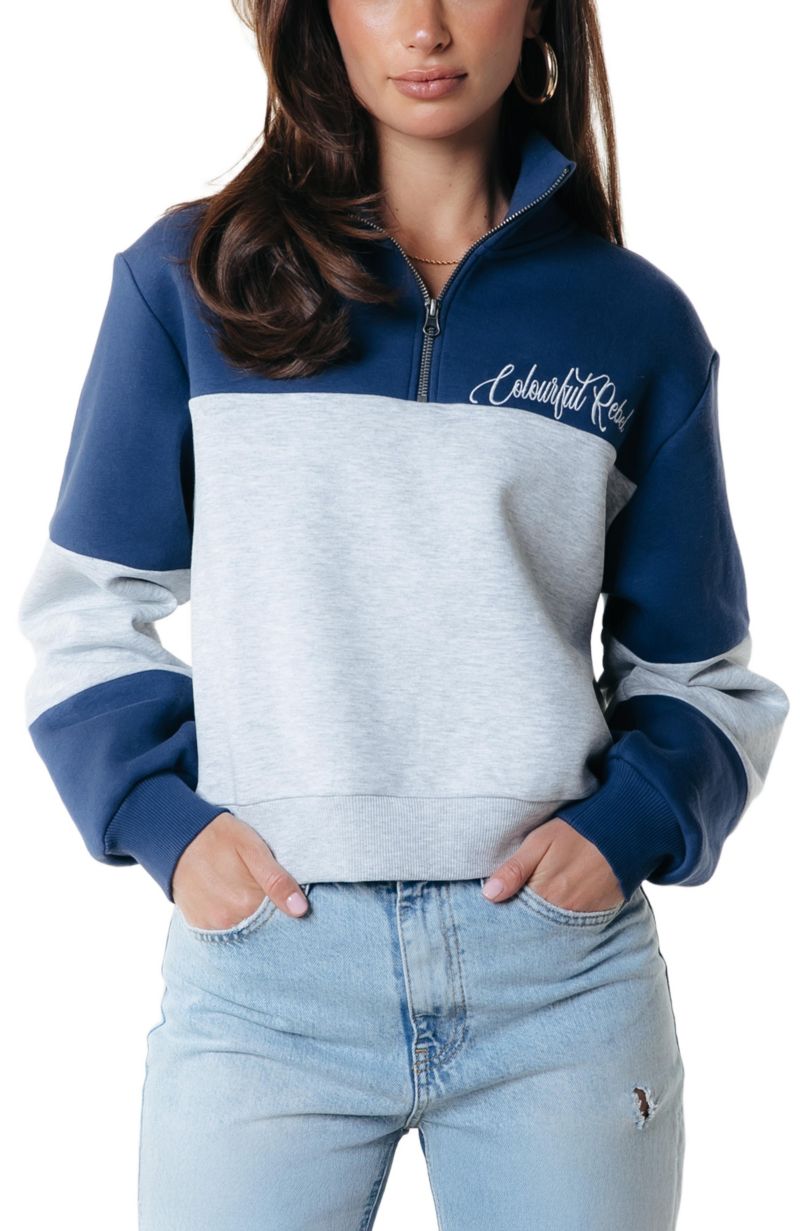 Women's Colourblock Zip Sweat