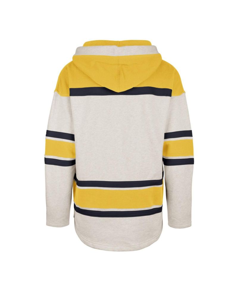 Men's Oatmeal Nashville Predators Rockaway Lace-Up Pullover Hoodie
