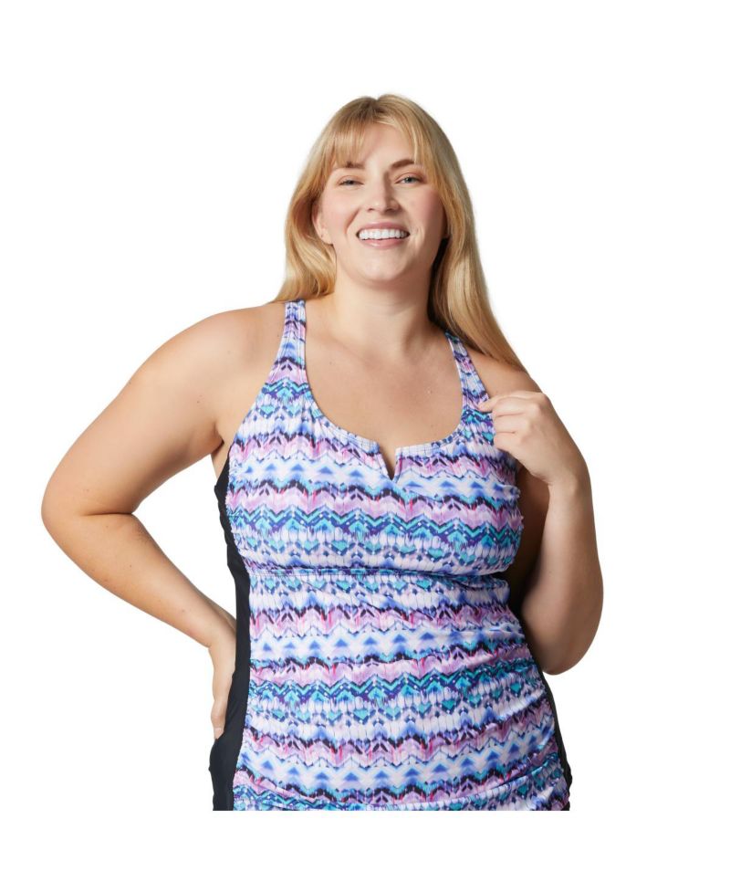 Plus Size Notch Front Tankini Top