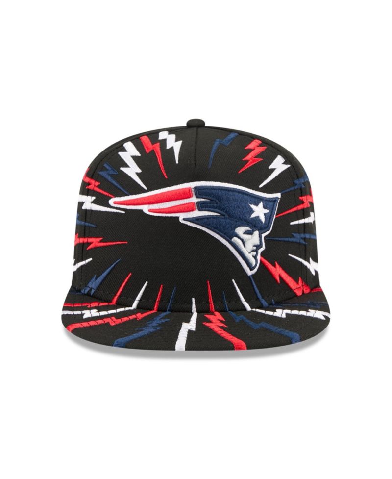 Big Boys and Girls Black New England Patriots Bolt A-Frame 9FIFTY Snapback Hat