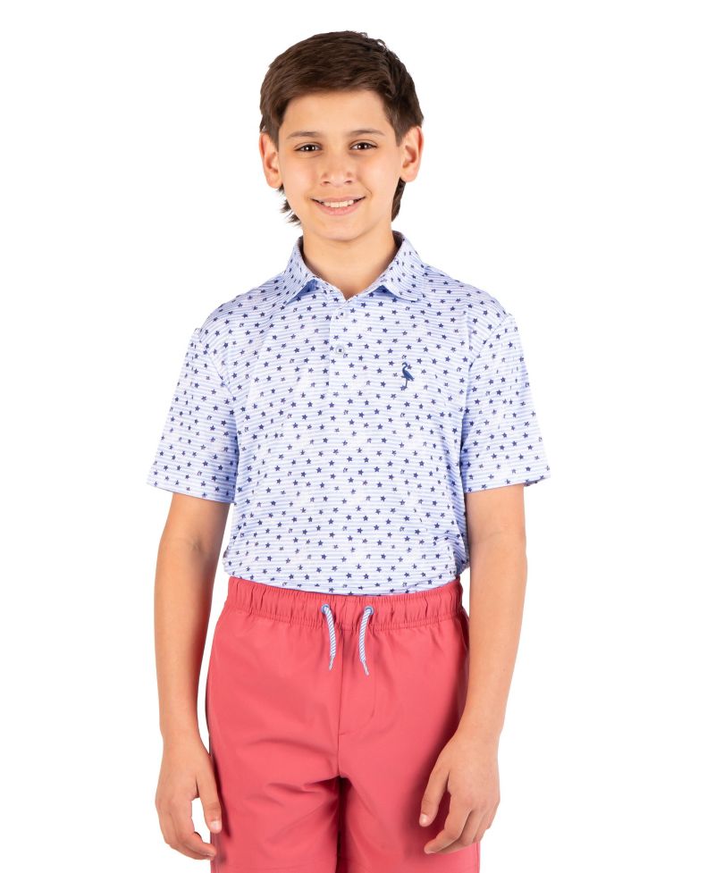 Boys Vintage Stars Printed Performance Polo