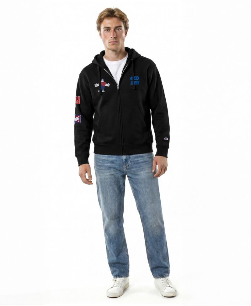 Men's Black New York Giants Disney X Champion All Star Full-Zip Hoodie