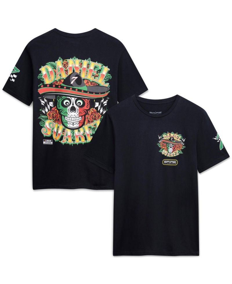 Men's Black Daniel Suarez 7 Spire Motorsports T-Shirt