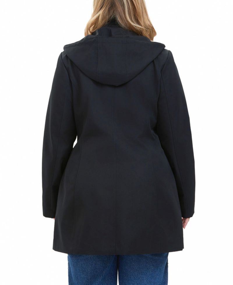 Plus Size Water-Resistant Hooded Anorak Jacket