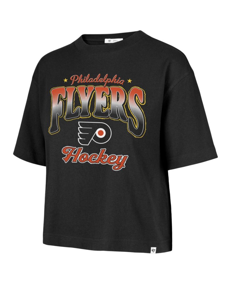 Women's Philadelphia Flyers Vibe Check Reed City Cropped Oversized Graphic T-Shirt