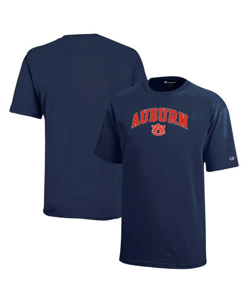Big Boys and Girls Navy Auburn Tigers Arch Over Logo T-Shirt
