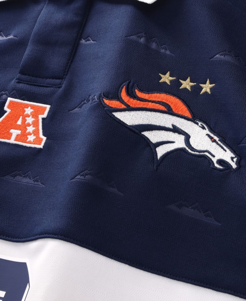 Big Boys and Girls Navy Denver Broncos Football x Football Collared Fan Jersey
