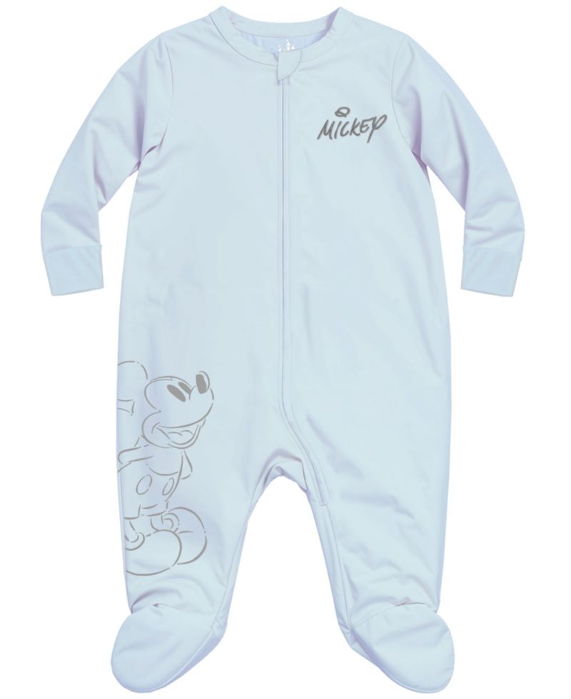 Baby Boys' Mickey Mouse Print Coverall and Hat, 2-Piece Set