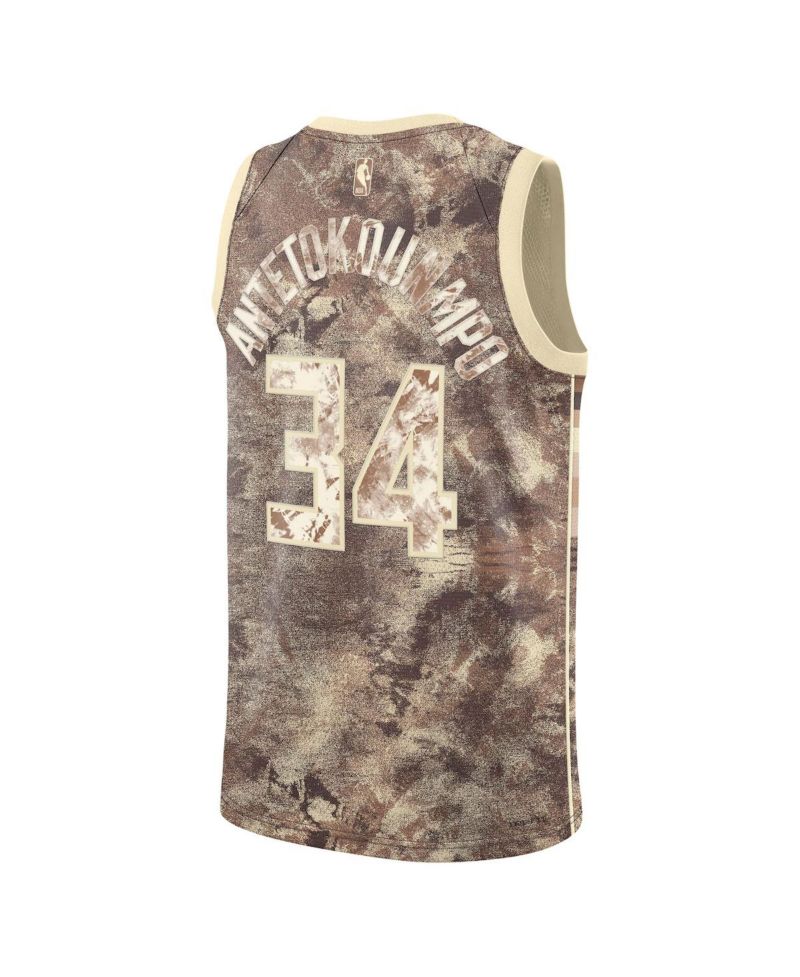 Men's and Women's Giannis Antetokounmpo Brown Milwaukee Bucks Select Series Swingman Jersey