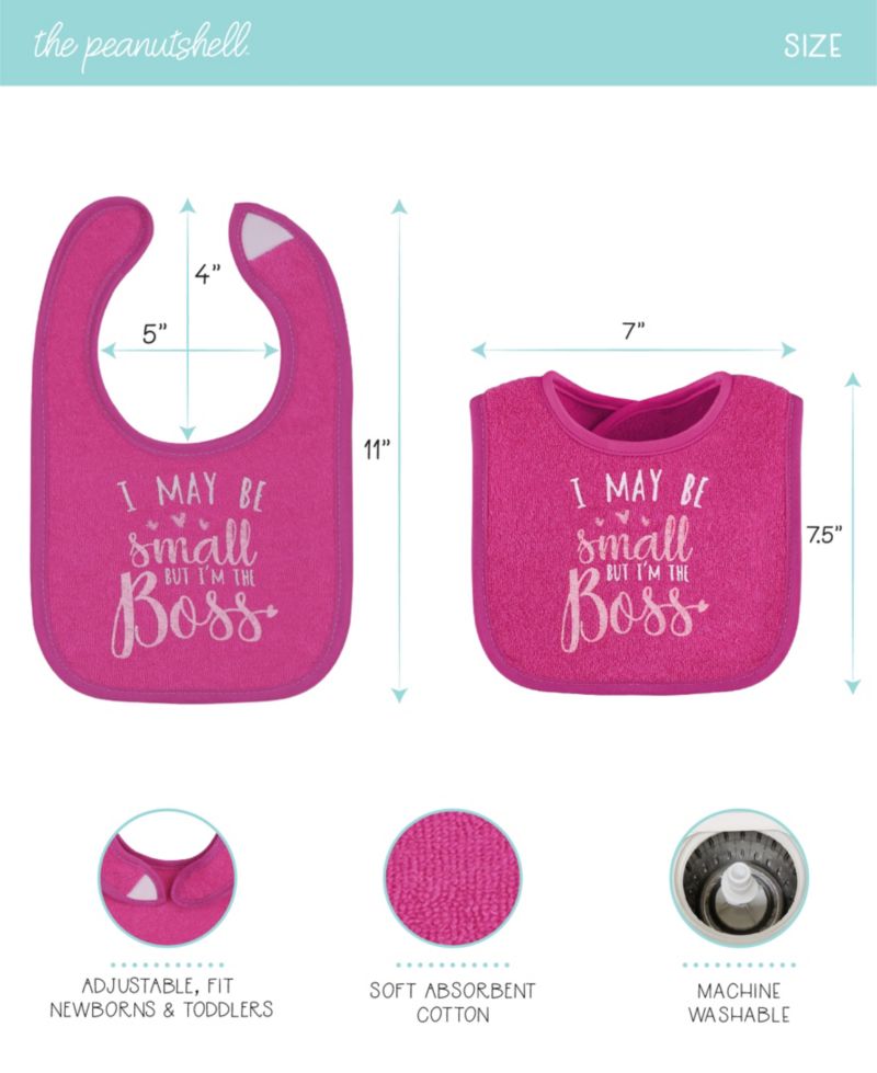 Cotton Feeding Baby Bib, 8pk Girls