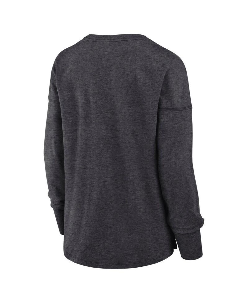 Women's Heather Charcoal Utah Mammoth Primary Logo Legacy Long Sleeve T-Shirt