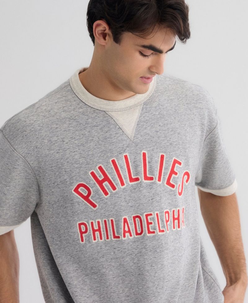 Men's Philadelphia Phillies Iconic Collection Relaxed-Fit Short-Sleeve Sweatshirt