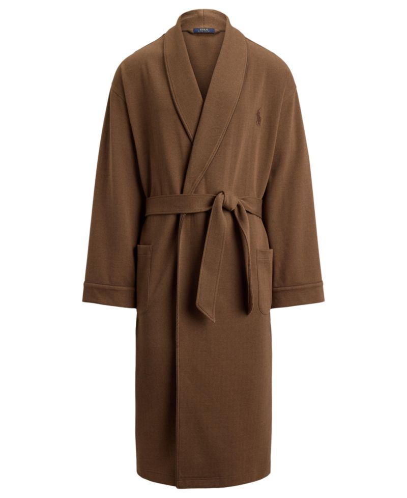 Men's Jacquard-Knit Herringbone Robe