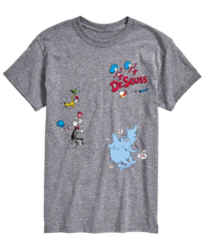 Men's Dr. Seuss Cat In The Hat & Sam I Am & Horton Short-Sleeve Graphic T-Shirt