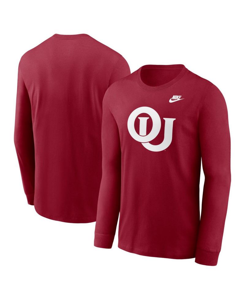 Men's Crimson Oklahoma Sooners Legacy Primary Logo Long Sleeve T-Shirt