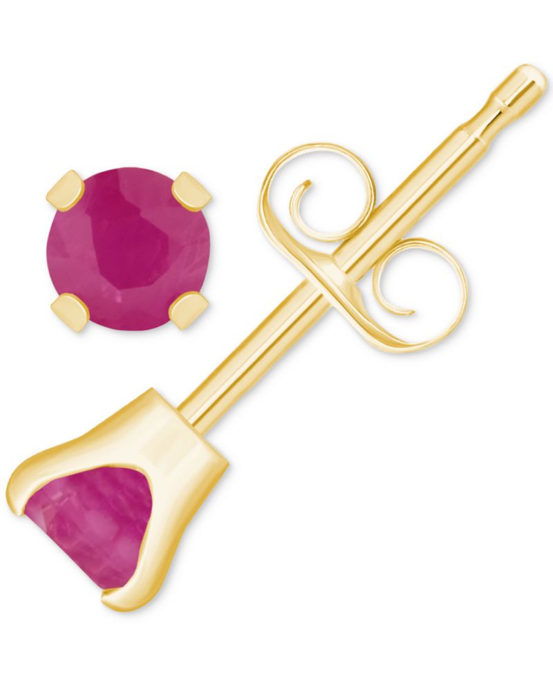 Aquamarine (1/5 ct. t.w.) Solitaire Stud Earrings in 14k Gold (Also in Sapphire, Emerald & Ruby)