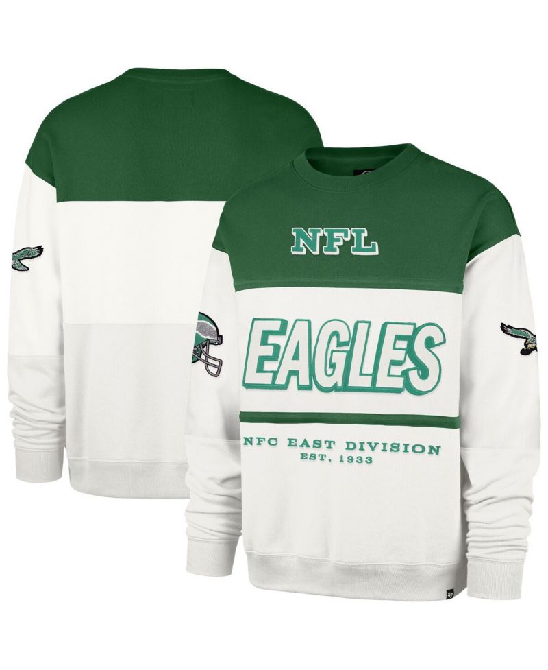 Men's Kelly Green/Cream Philadelphia Eagles Throwback Breeze Maximalist Sweatshirt