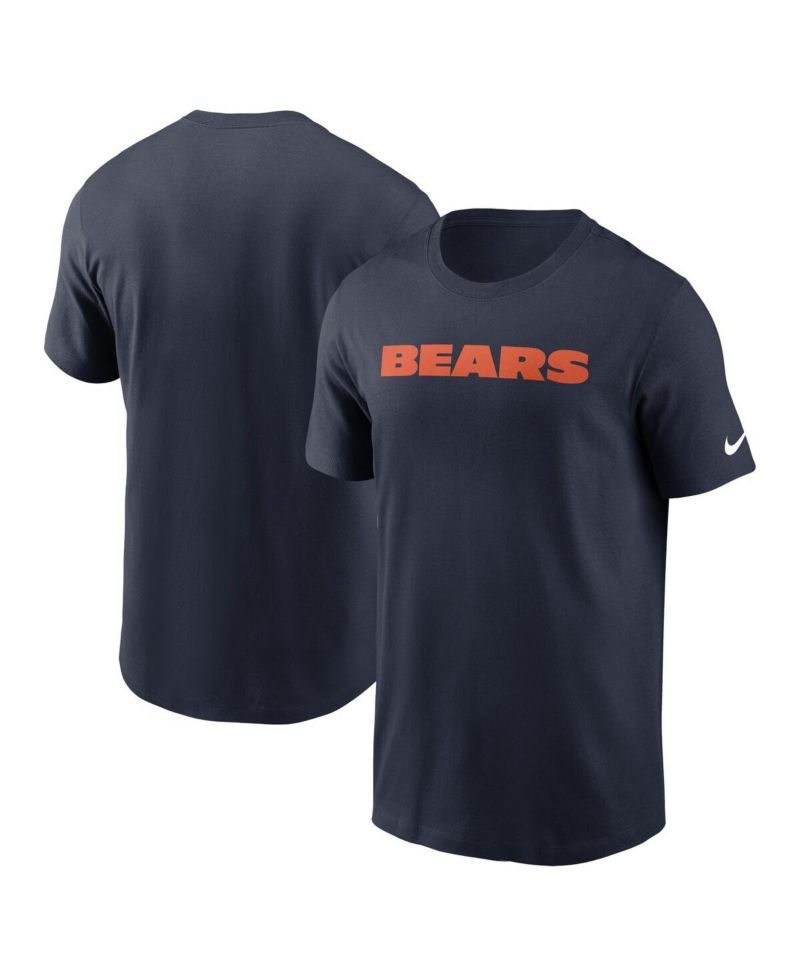 Men's Navy Chicago Bears Primetime Wordmark Essential T-Shirt