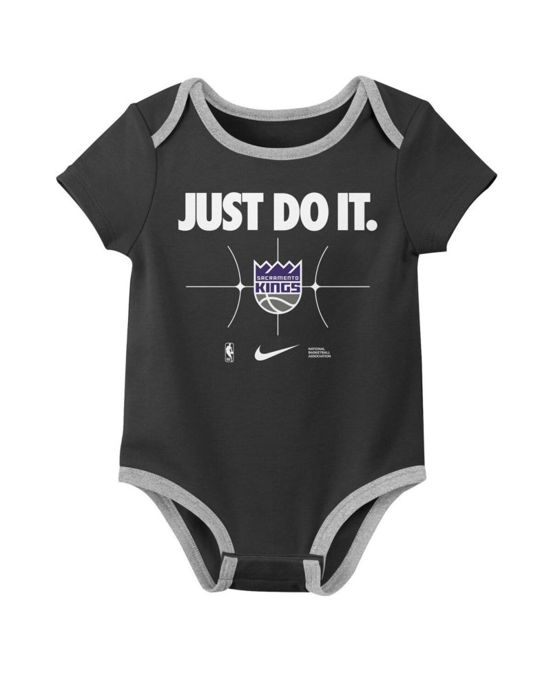Newborn 2-Pack Purple/Black Sacramento Kings Just Do It Bodysuit Set