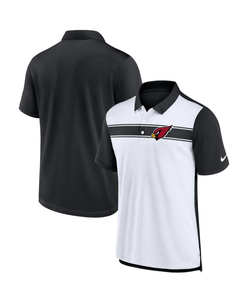 Men's White/Black Arizona Cardinals Rewind Pique Polo Shirt