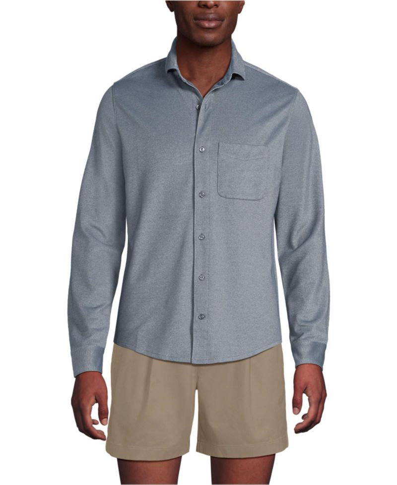 Men's Long Sleeve Knit Travel Kit Oxford Shirt