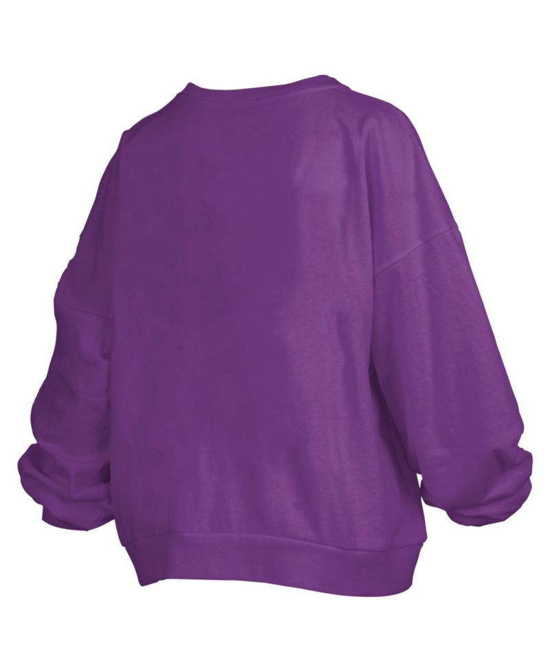 Women's LSU Tigers Janice Oversized Graphic Fleece-Lined Pullover Sweatshirt