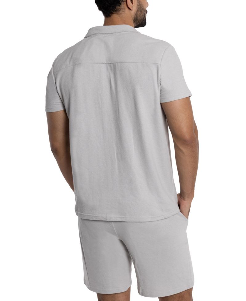 Men's SPRING + MERCER Camp Collar Casual Short Sleeve Button-Up Shirt