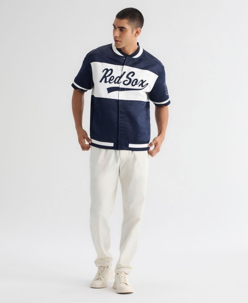 Men's Iconic Boston Red Sox Full-Snap Satin Jacket