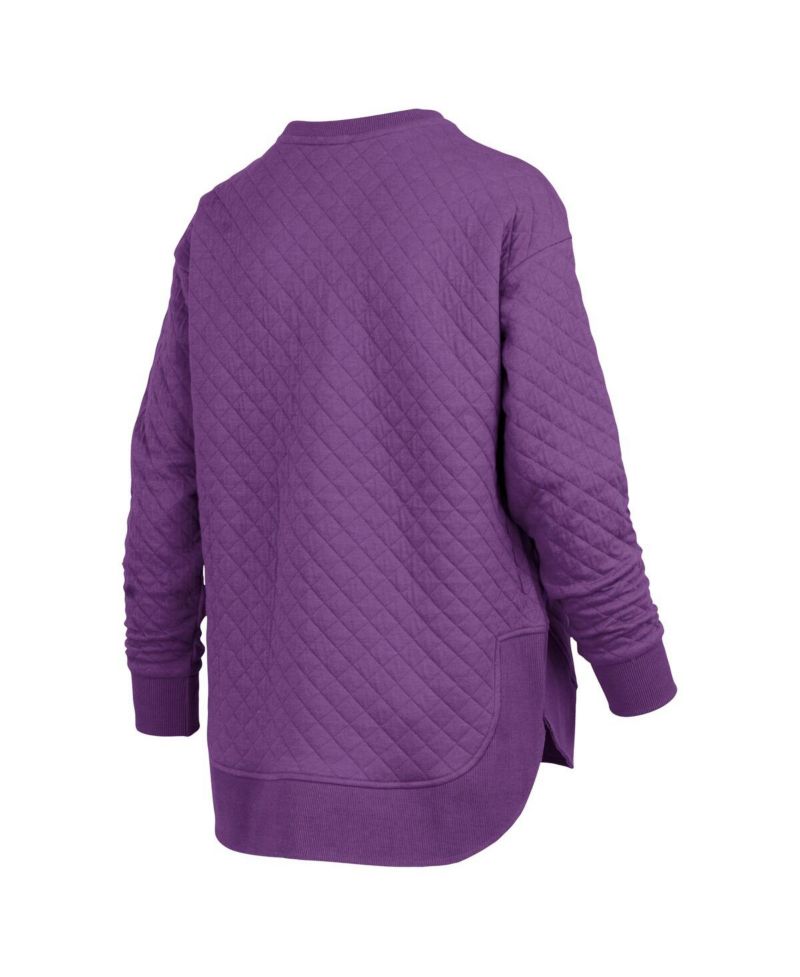 Women's Purple LSU Tigers Quilted Long Sleeve Pullover Sweatshirt
