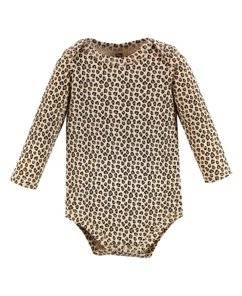 Baby Girls Hudson Soft Cotton Long-Sleeve Onesies (Five Count