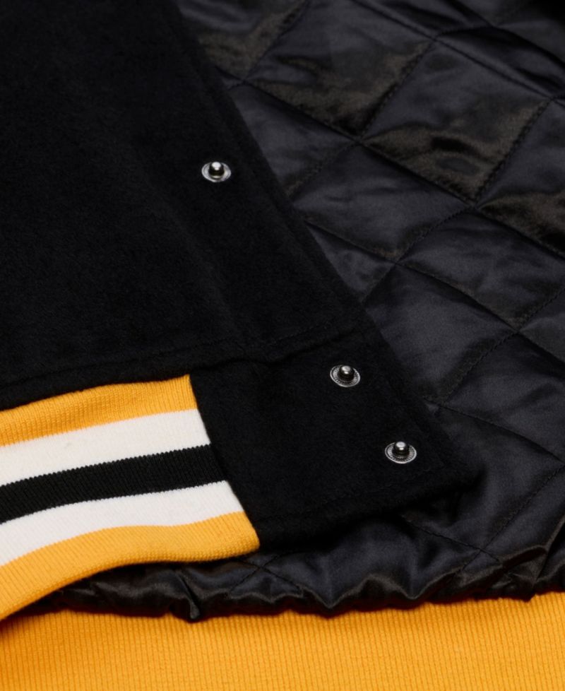 Men's Black/White Los Angeles Lakers Hardwood Classics Off Day Full-Snap Varsity Jacket