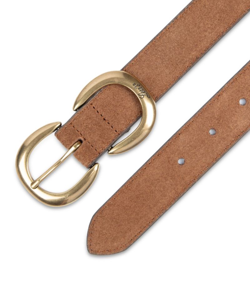 Casual Double Buckle Suede Leather Belt