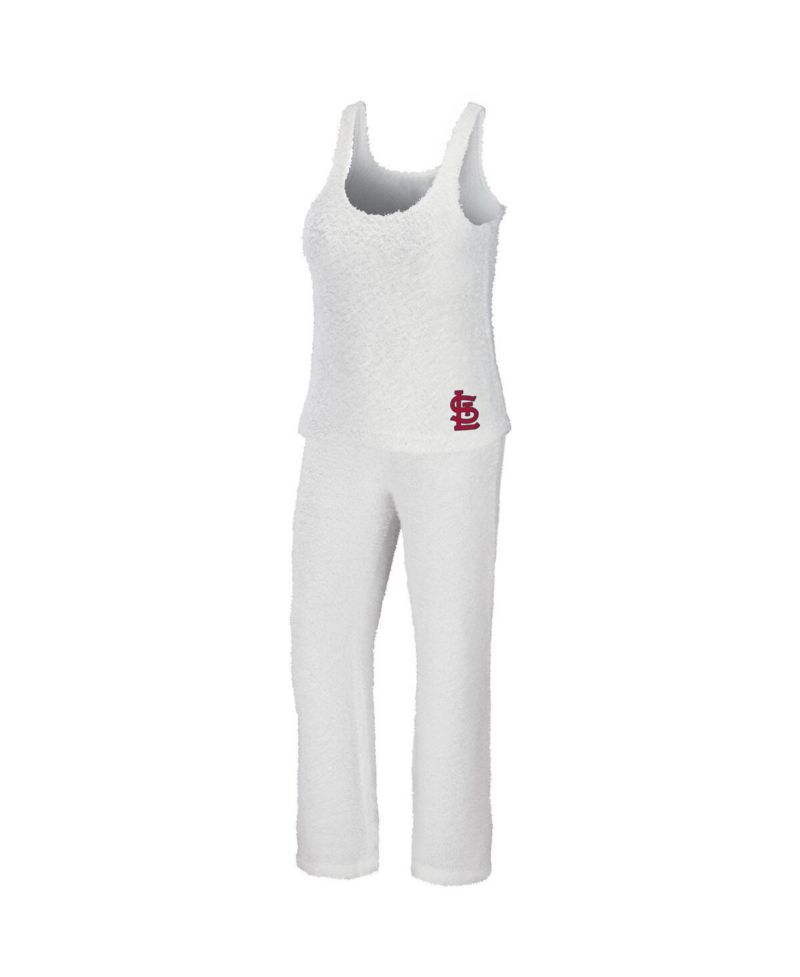 Women's Cream St. Louis Cardinals Cozy Lounge Tank Top and Pants Set