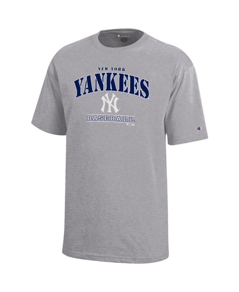 Big Boys and Girls Gray New York Yankees Graphic T-Shirt