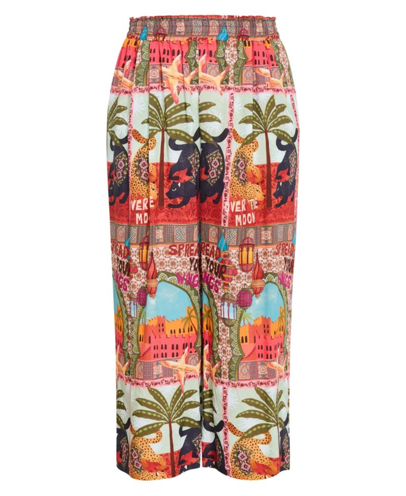 Plus Size Capri Paradise High-Rise Wide-Leg Pull-On Pants