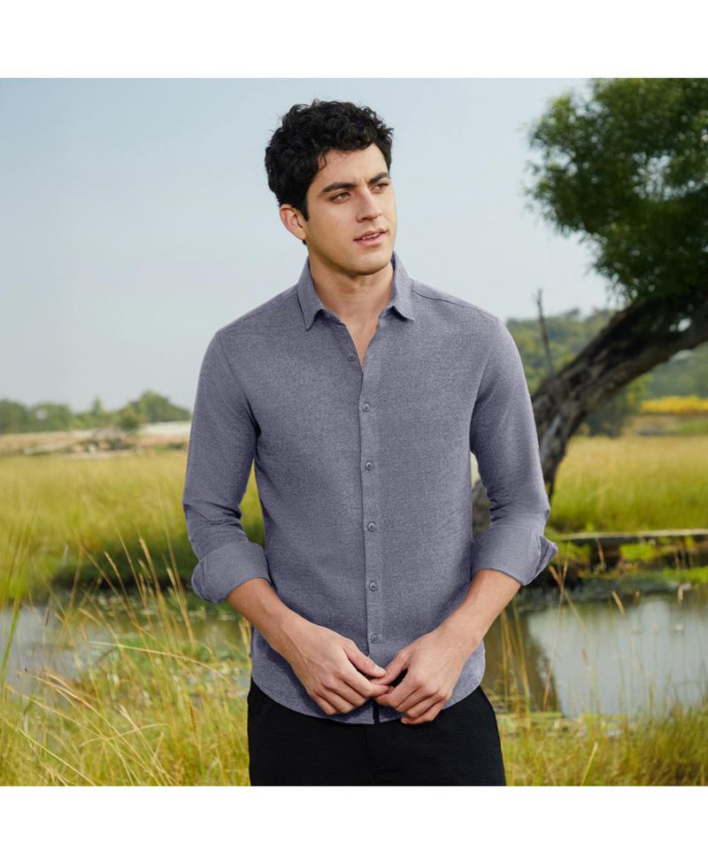 Men's Aegean Blue Grainy Shirt
