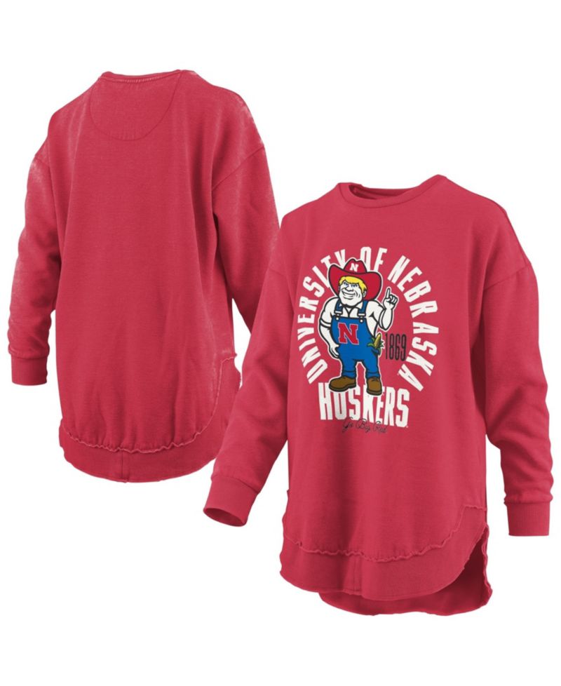 Women's Nebraska Huskers Blitz Fleece-Lined Graphic Crewneck Sweatshirt
