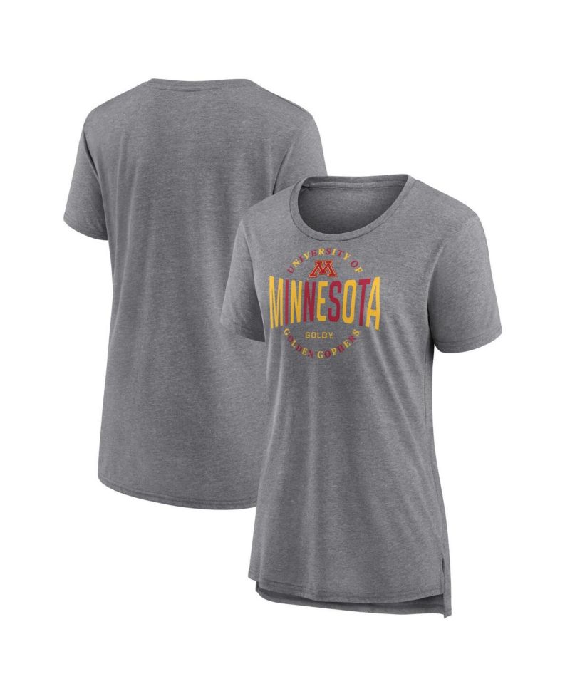 Women's Gray Minnesota Golden Gophers True Classics Break It Down Tri-Blend T-Shirt