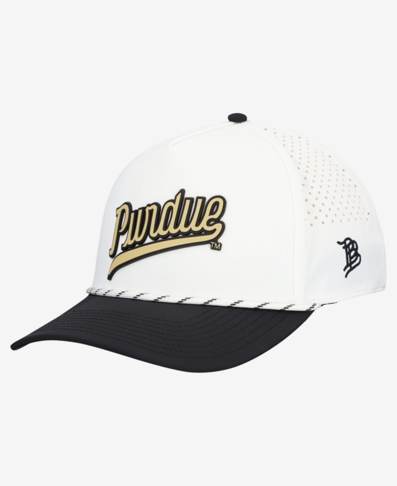 Men's White/Black Purdue Boilermakers Classic Adjustable Rope Hat