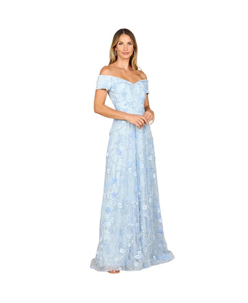 Women's Off Shoulder A-Line Floral Gown