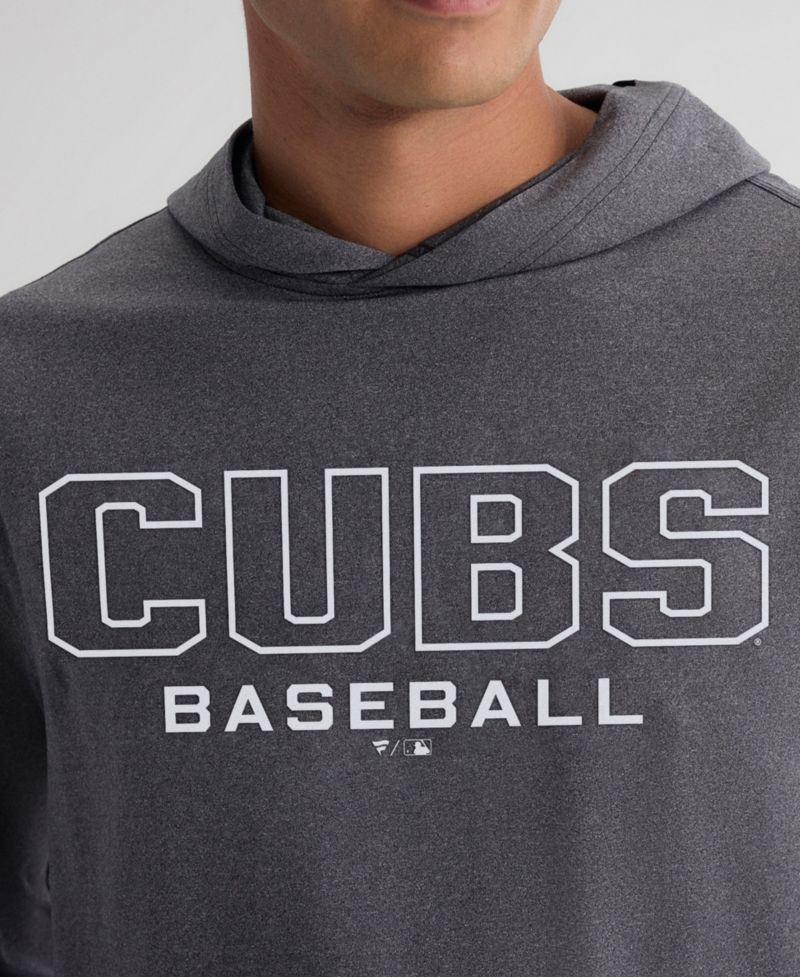 Men's Charcoal Chicago Cubs Clutch Long Sleeve Hooded T-Shirt